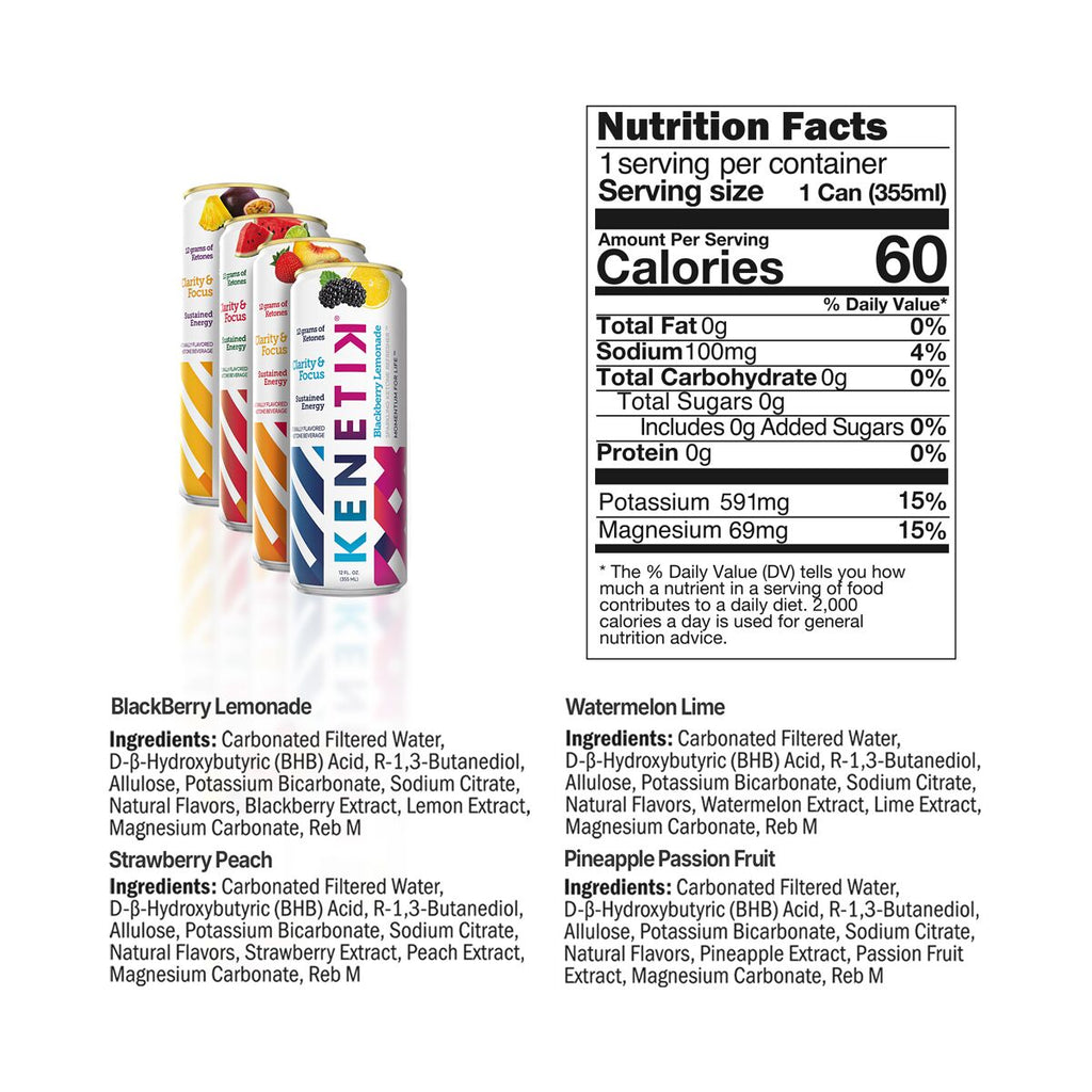 12 Pack - Kenetik: Ketone Drink - Watermelon Lime