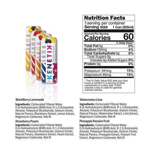 12 Pack - Kenetik: Ketone Drink - Blackberry Lemonade